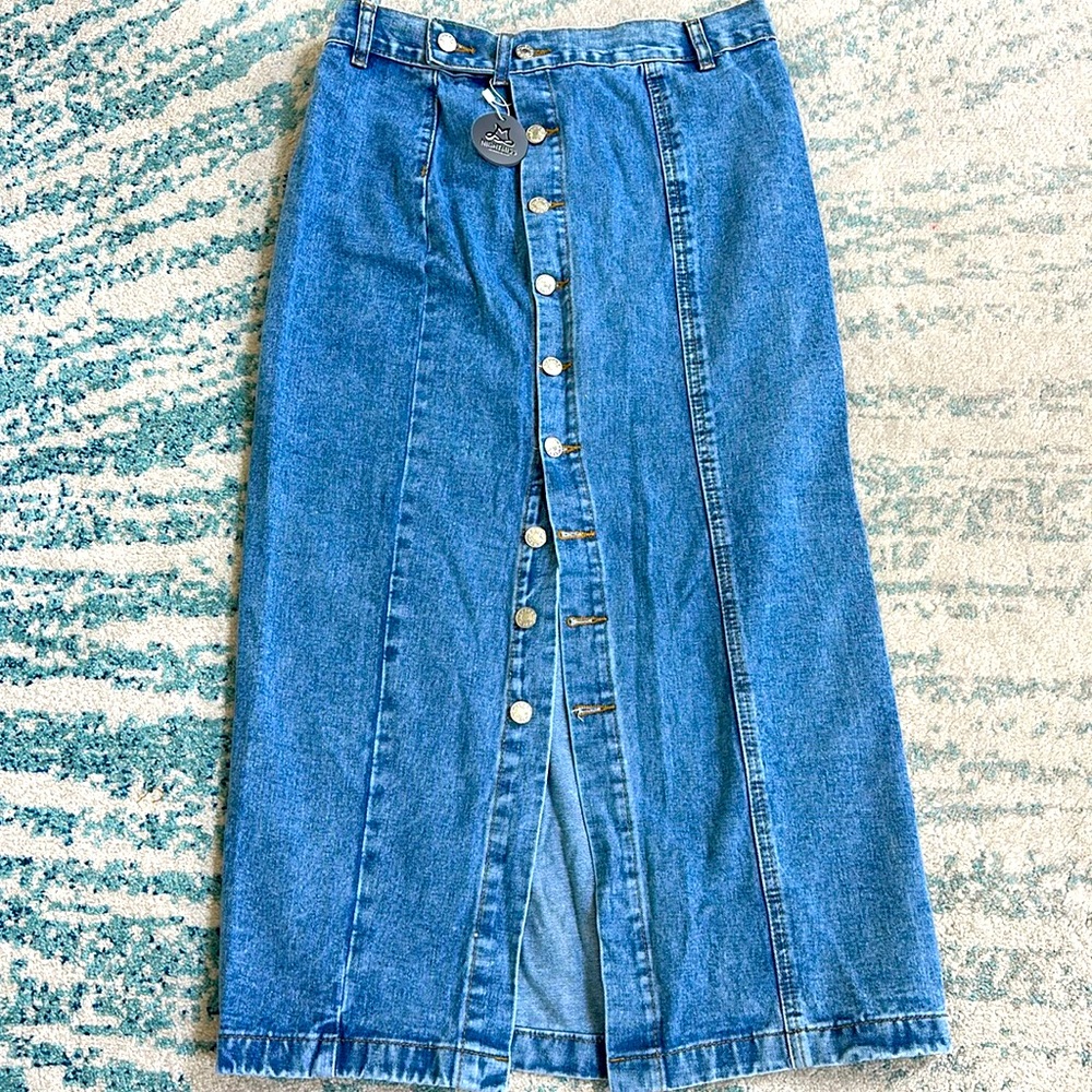 Denim maxi skirt